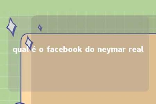 qual é o facebook do neymar real 