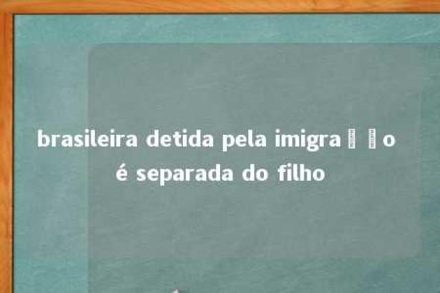 brasileira detida pela imigração é separada do filho 