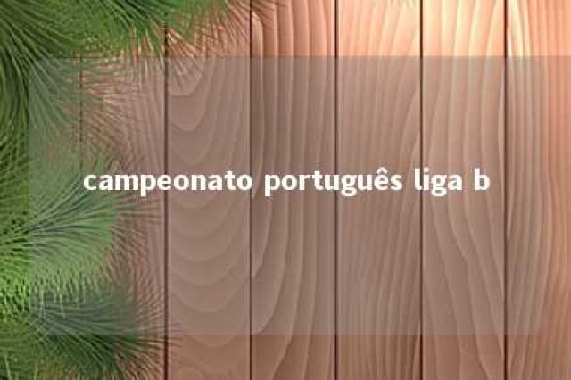 campeonato português liga b 