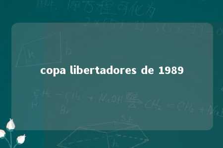 copa libertadores de 1989